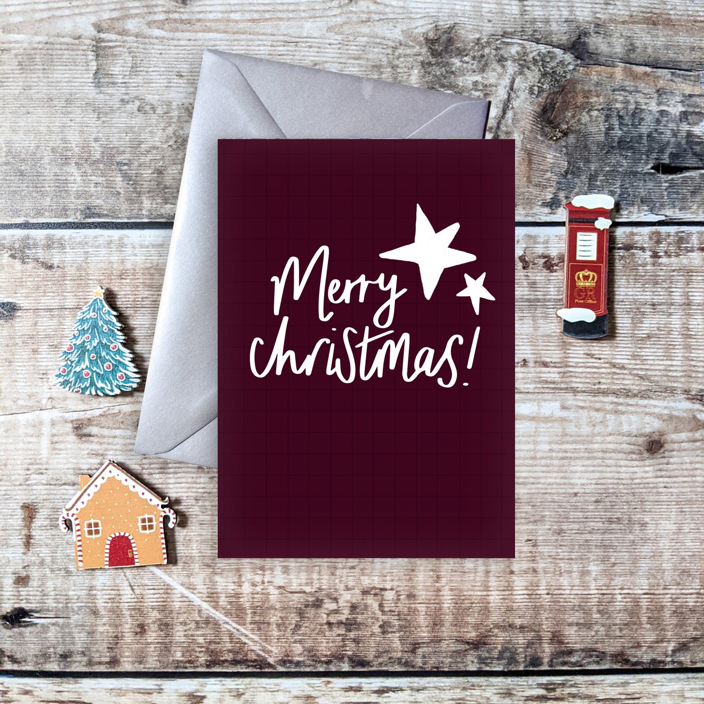 Burgundy Christmas Card