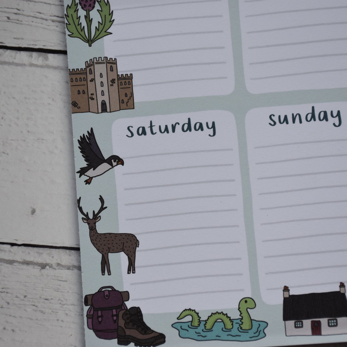 Scotland A4 Weekly Planner