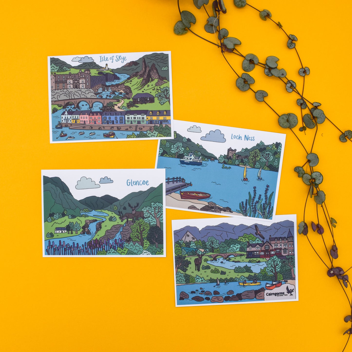 Glencoe Scotland Illustrated Postcard