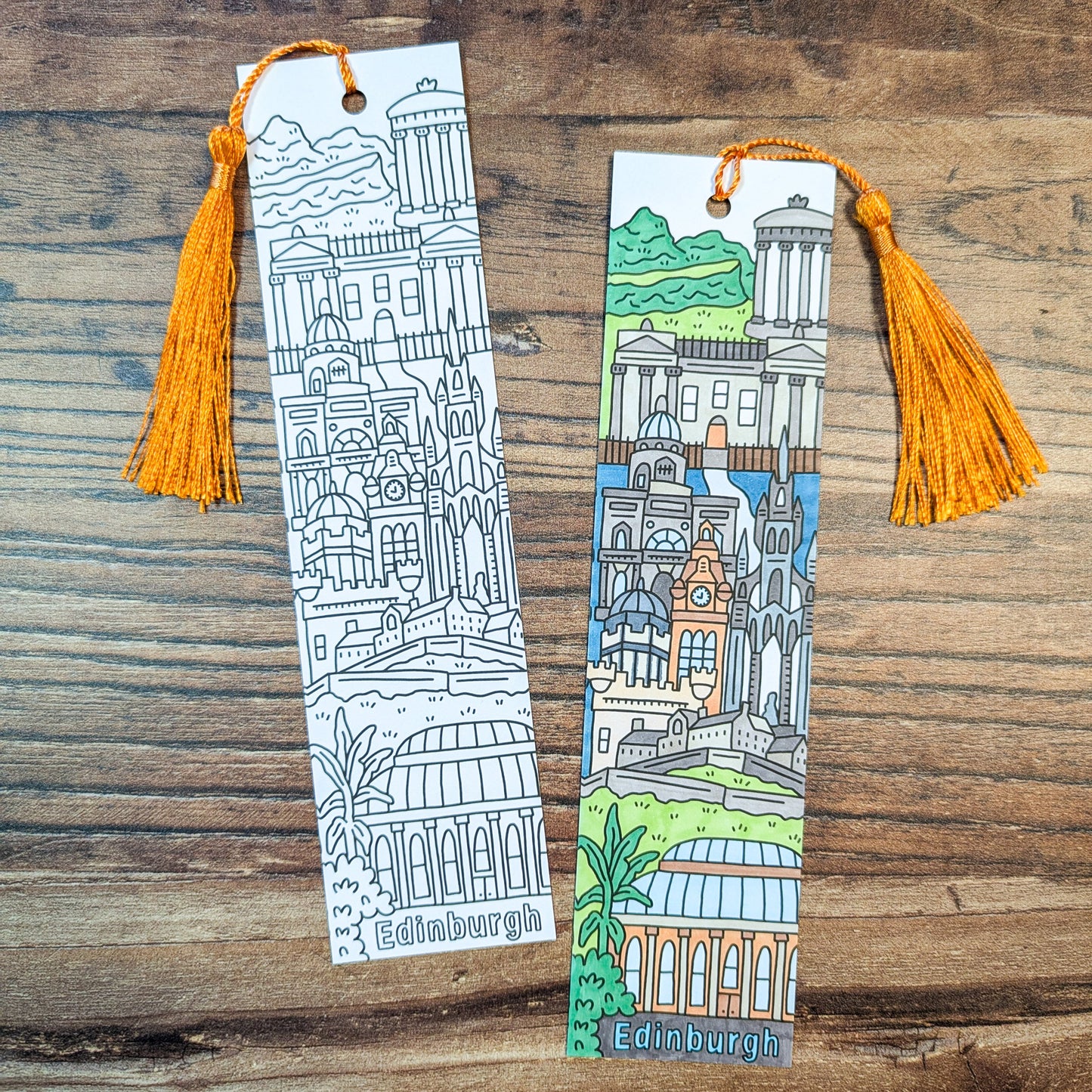 Edinburgh Colouring Bookmark