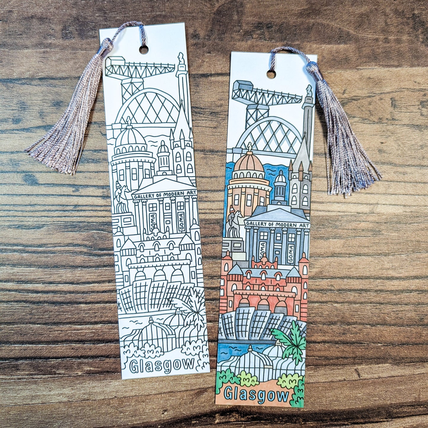 Glasgow Colouring Bookmark