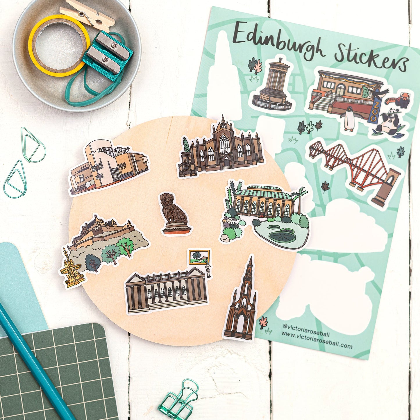 Edinburgh Illustrated Sticker Sheet