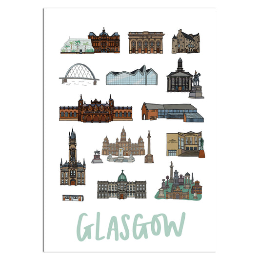 Glasgow Icons Print