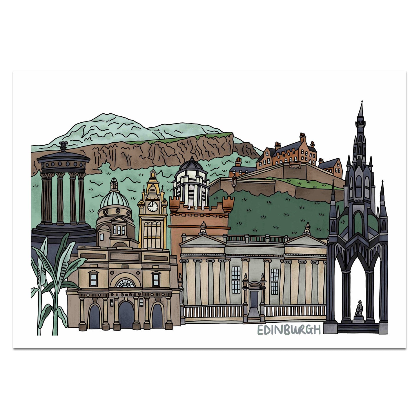 Edinburgh Landmarks Print