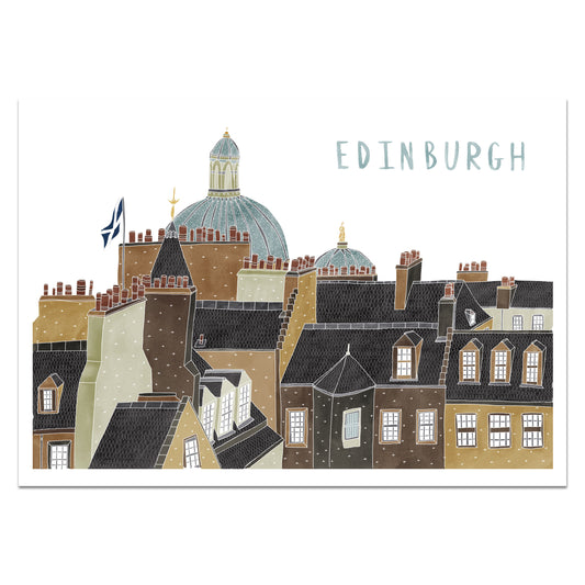 Edinburgh Skyline Print - Victoria Rose Ball