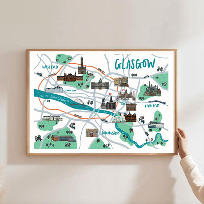Glasgow Map Print