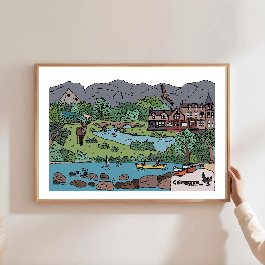 Cairngorms Illustrated Print