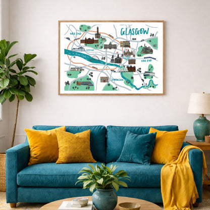 Glasgow Map Print