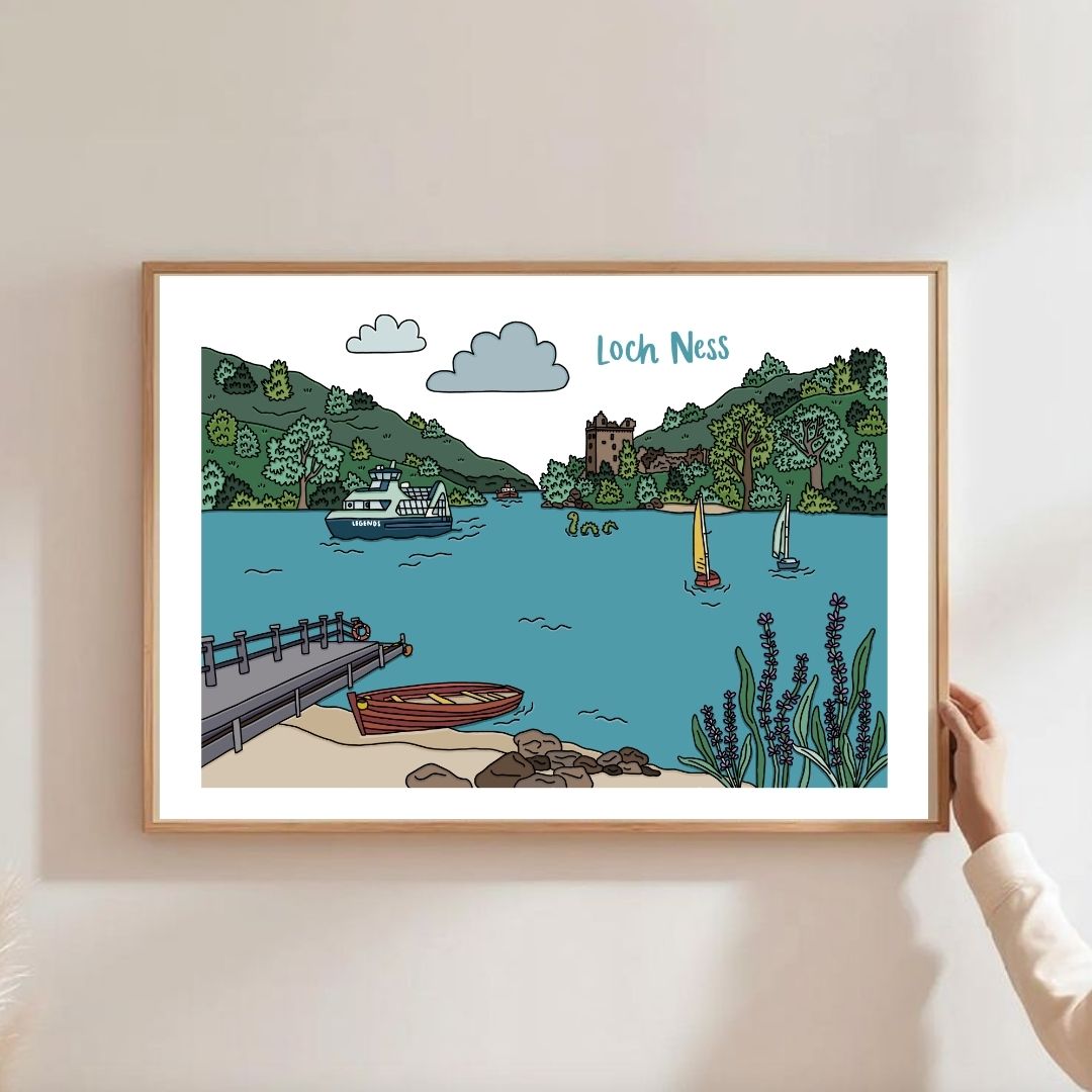 Loch Ness Illustrated Print