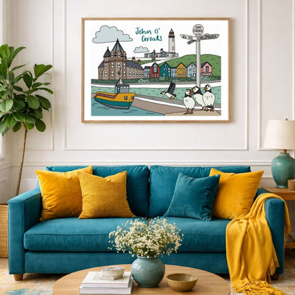 John O'Groats Illustrated Print