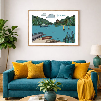 Loch Ness Illustrated Print