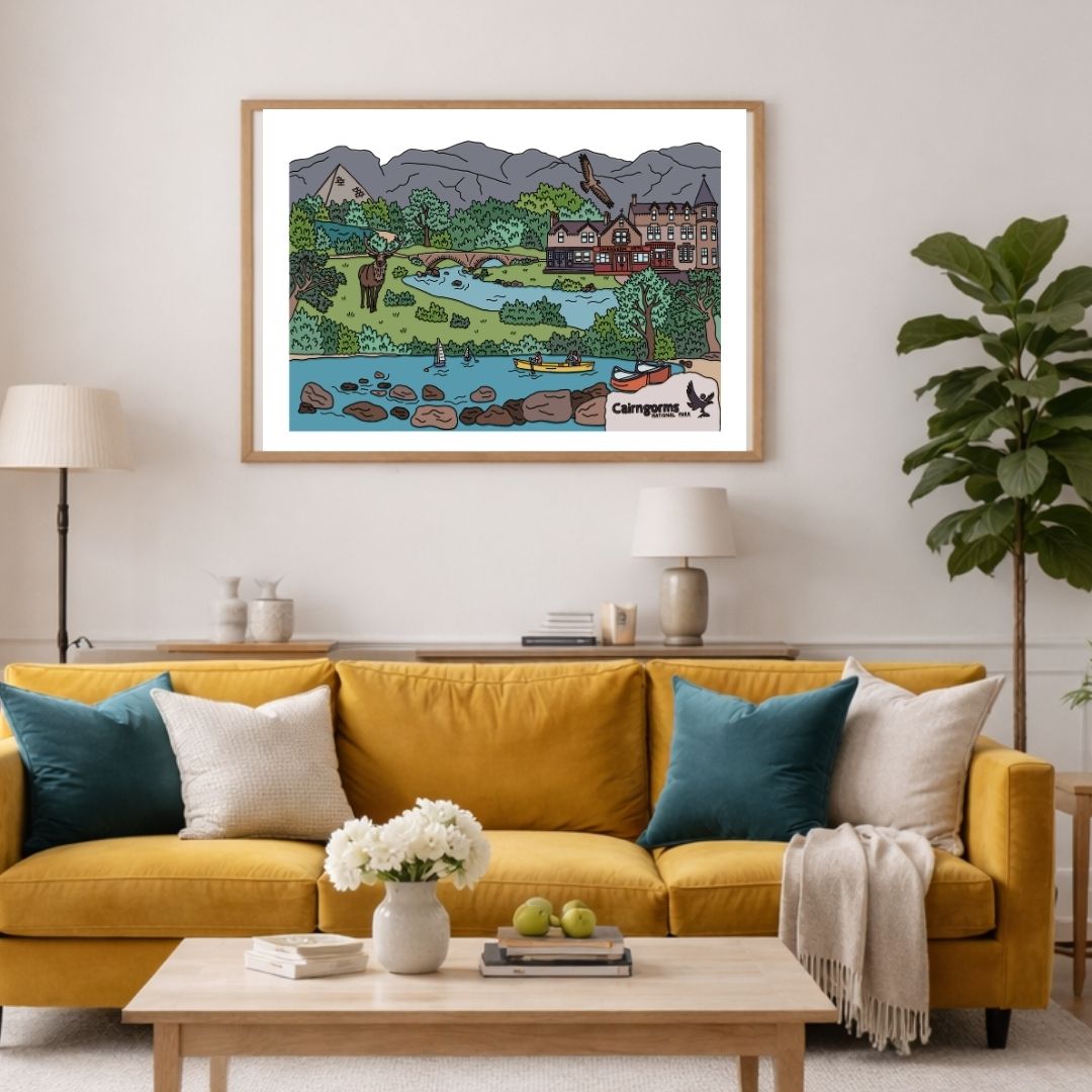 Cairngorms Illustrated Print