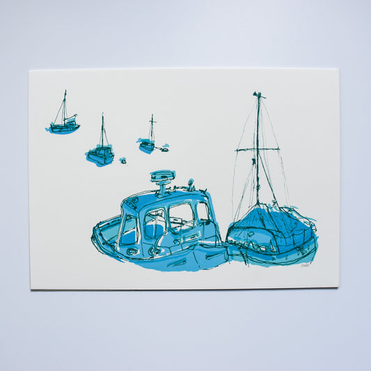 Boat Print - Blue
