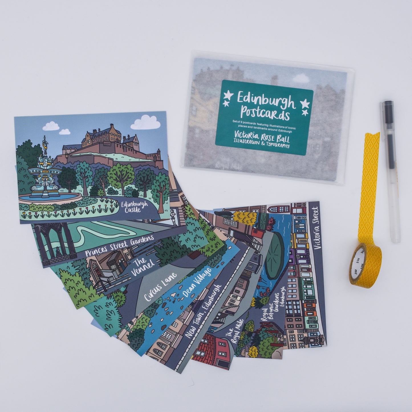 Edinburgh Illustrated Postcard Set