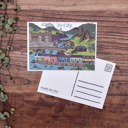Isle of Skye Scotland Illustrated Postcard
