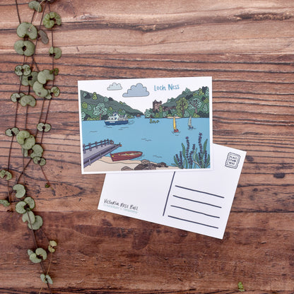 Loch Ness Scotland Illustrated Postcard