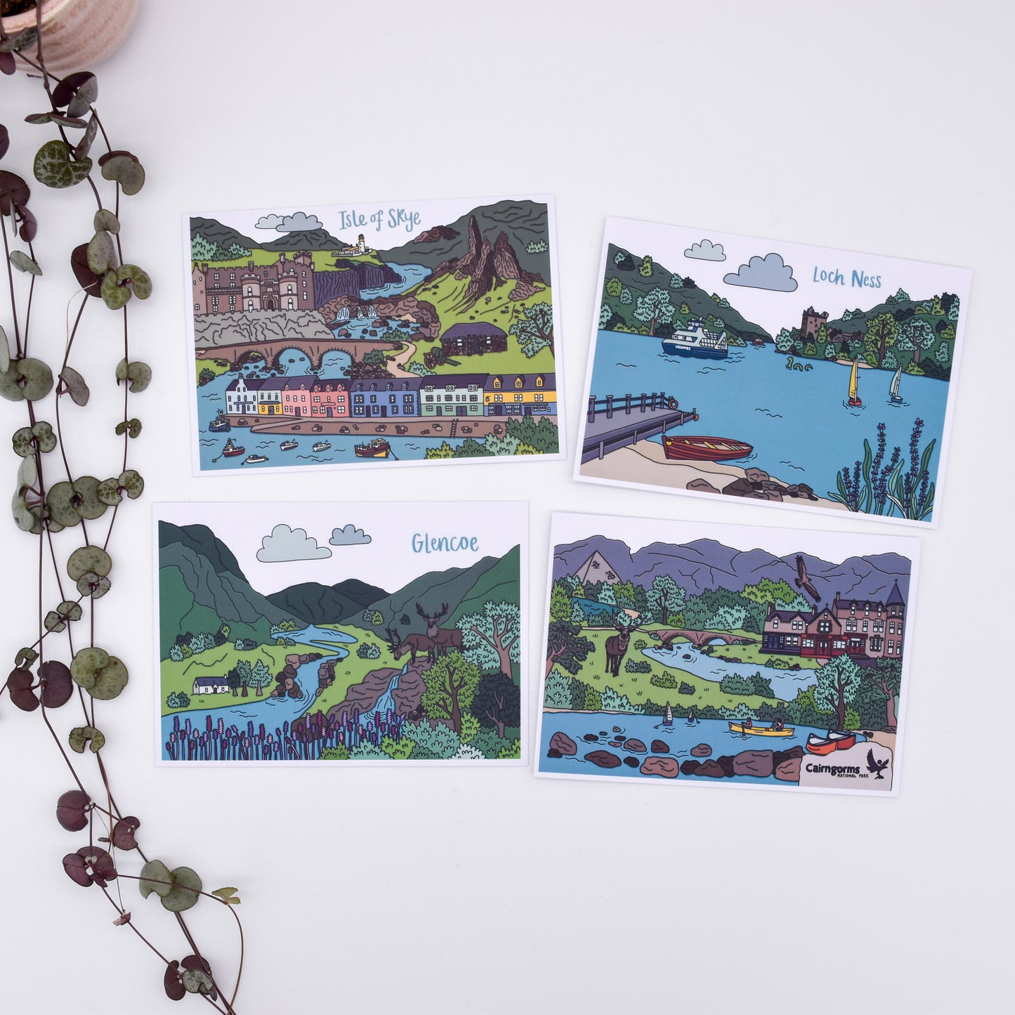 Glencoe Scotland Illustrated Postcard