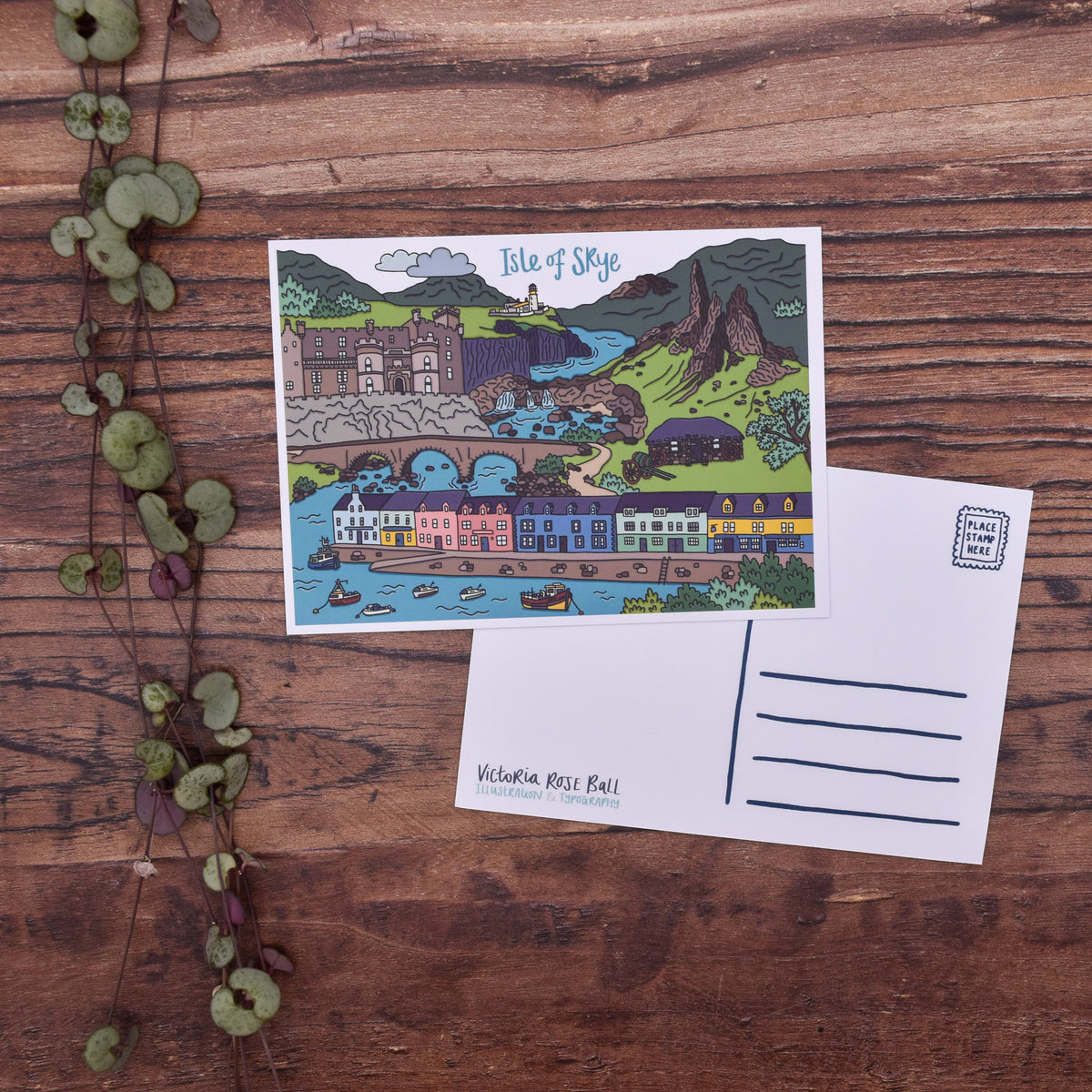 Isle of Skye Scotland Illustrated Postcard
