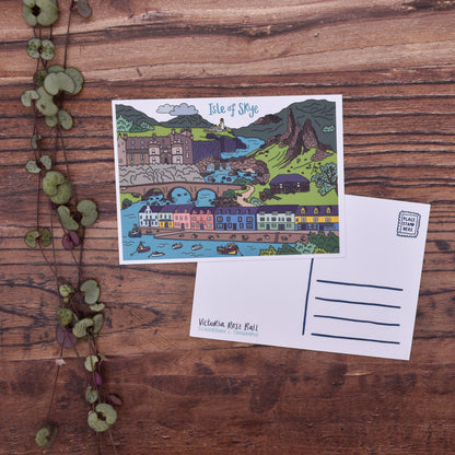 Isle of Skye Scotland Illustrated Postcard