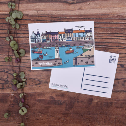 Anstruther Fife Illustrated Postcard