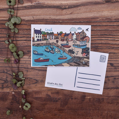 Crail Fife Illustrated Postcard