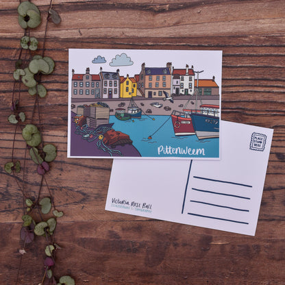 Pittenweem Fife Illustrated Postcard