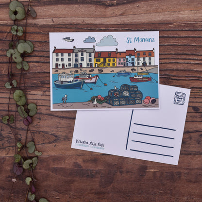St Monans Fife Illustrated Postcard