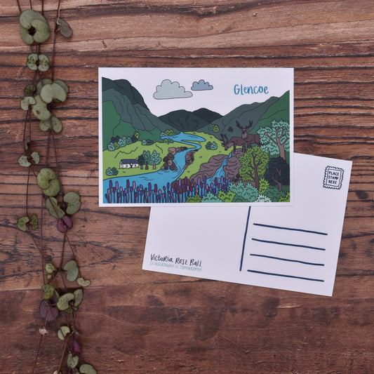 Glencoe Scotland Illustrated Postcard