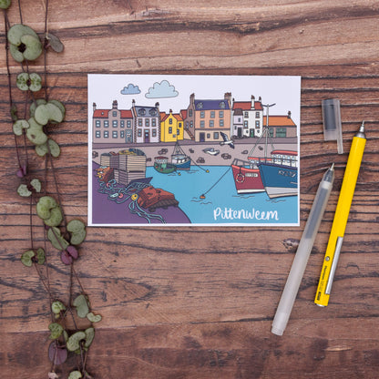 Pittenweem Fife Illustrated Postcard