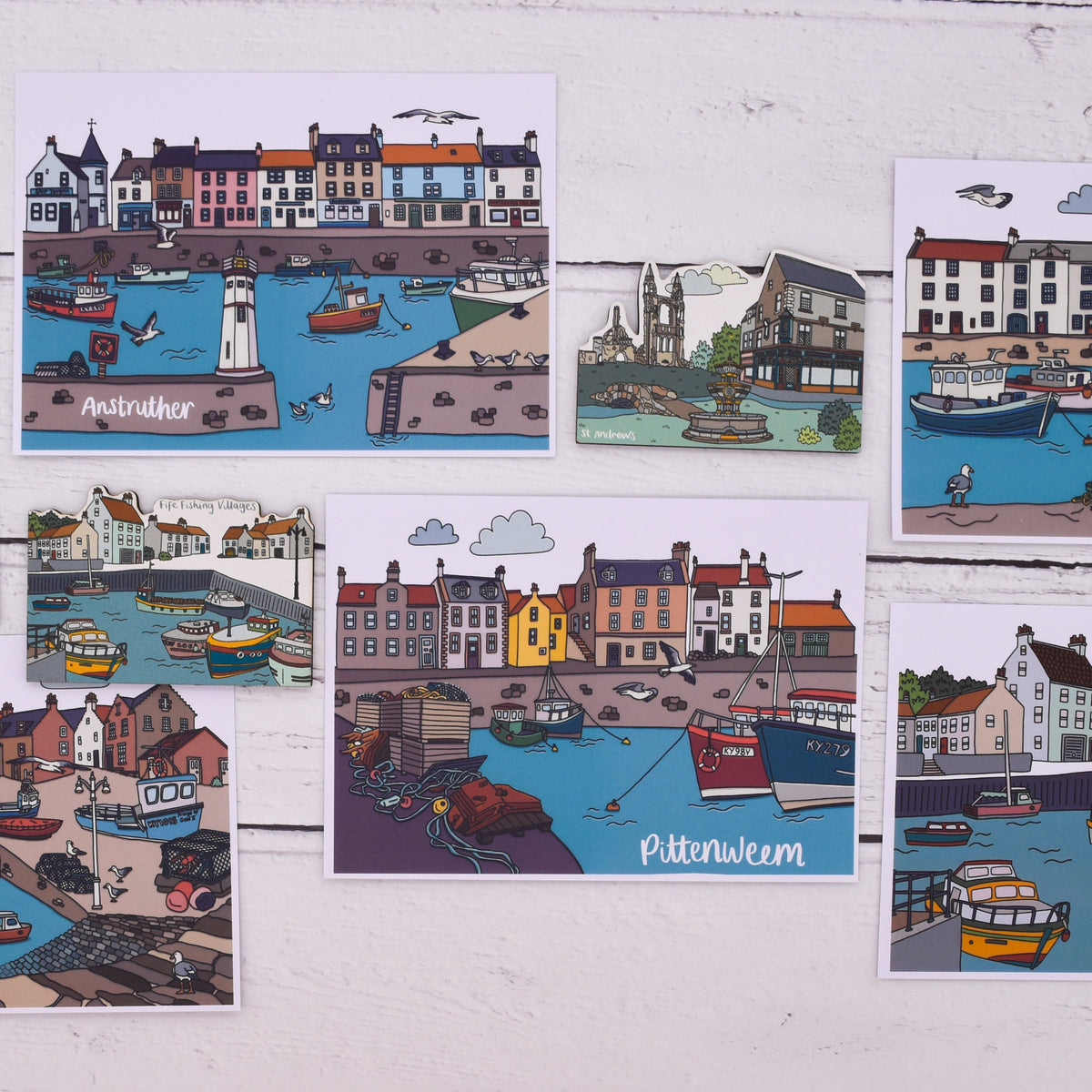 Pittenweem Fife Illustrated Postcard
