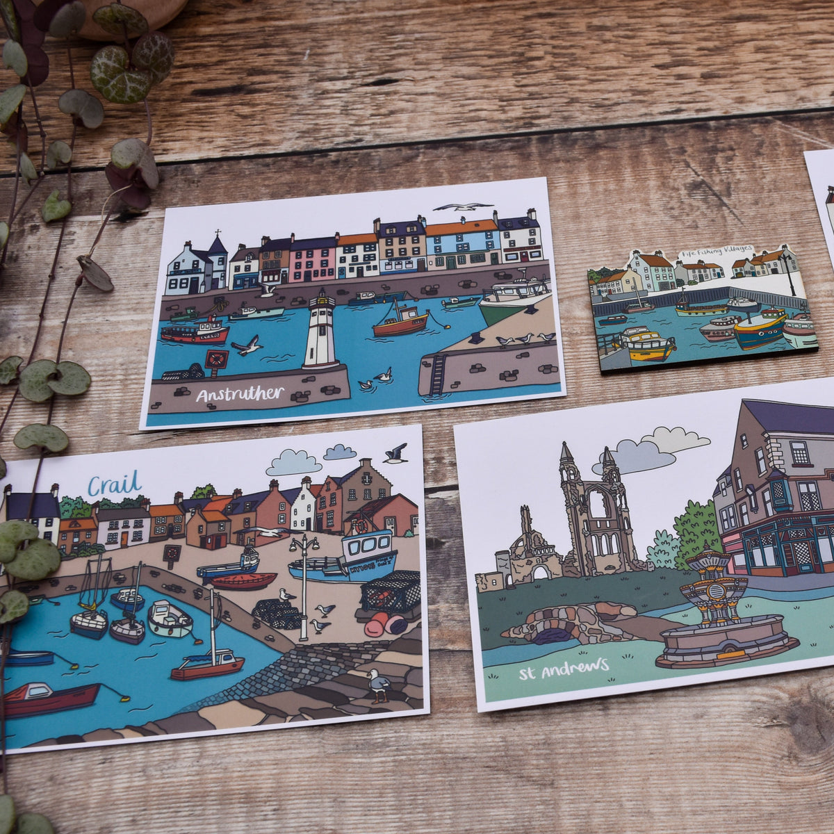 Anstruther Fife Illustrated Postcard