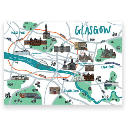 Glasgow Map Print