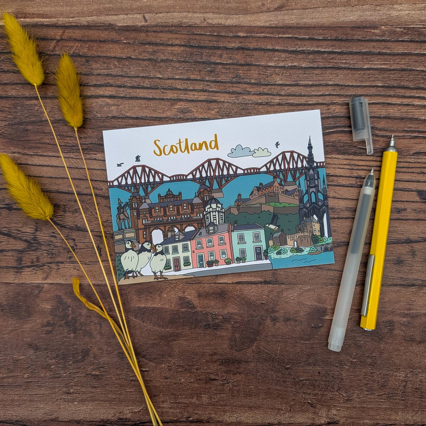 Scotland Landmarks Illustrated Postcard