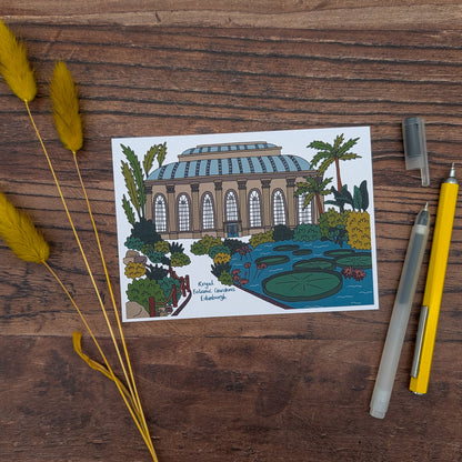 Botanic Gardens Edinburgh Illustrated Postcard