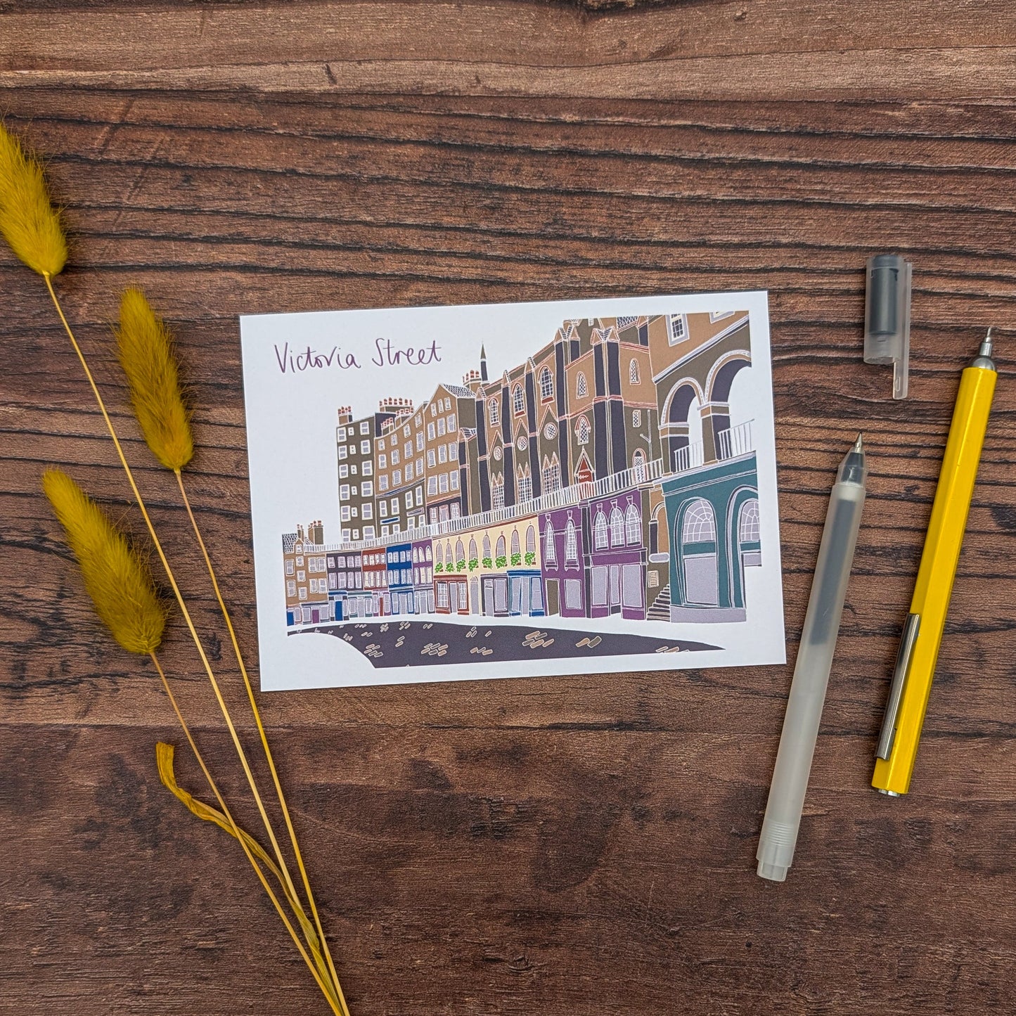 Victoria Street Illustrated Postcard