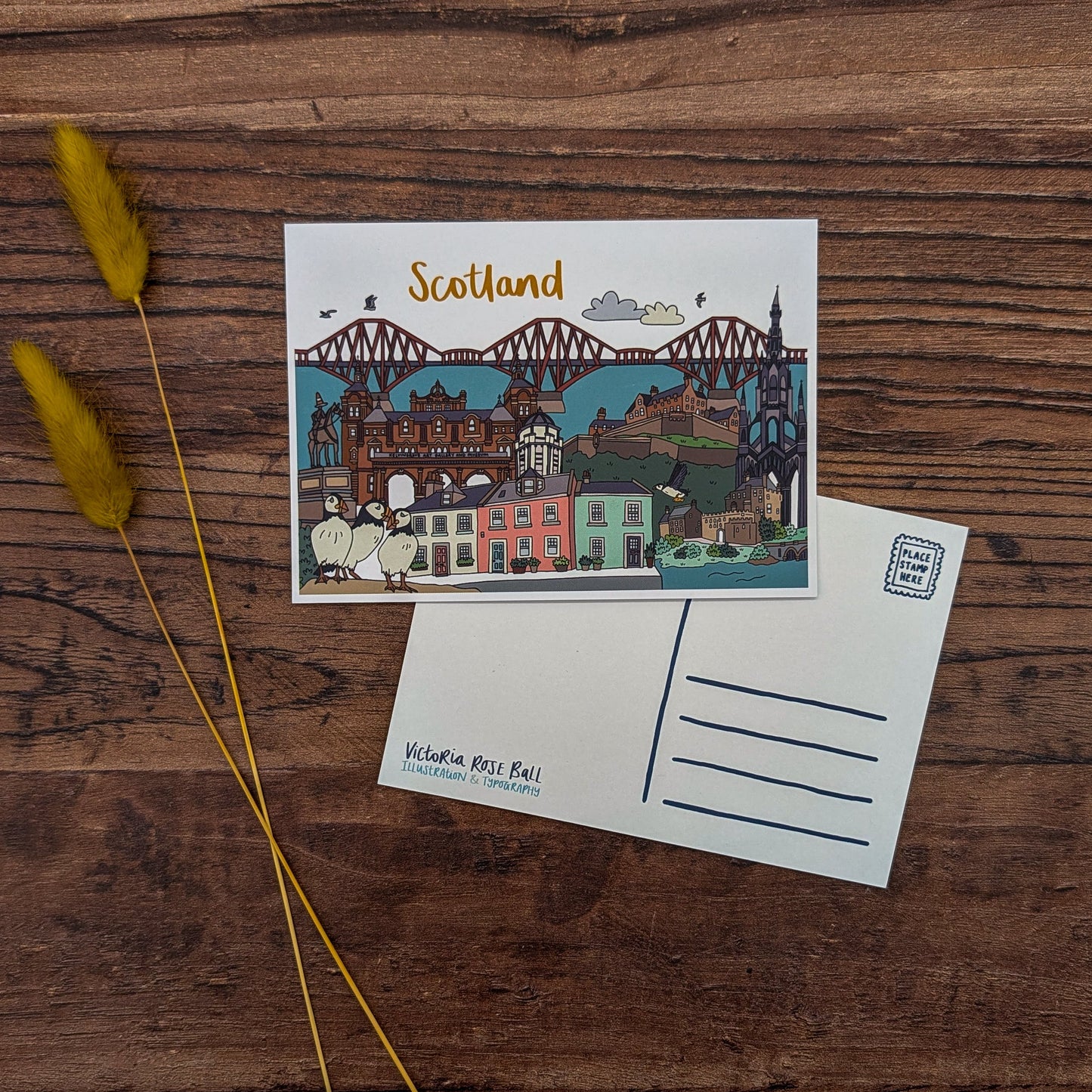 Scotland Landmarks Illustrated Postcard