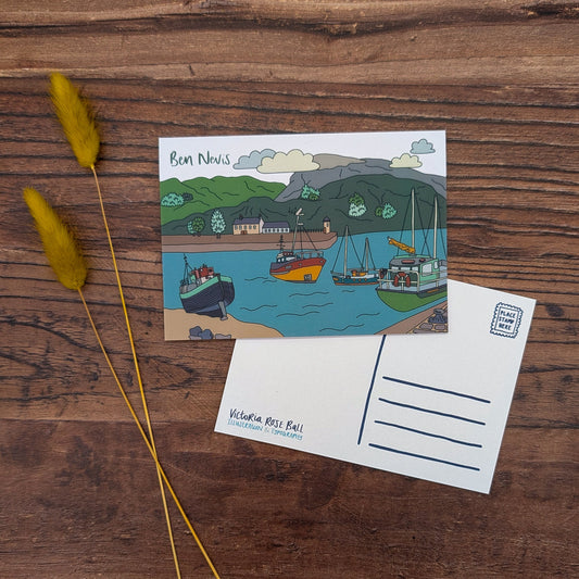 Ben Nevis Scotland Illustrated Postcard