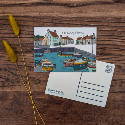 Fife Fishing Villages Illustrated Postcard