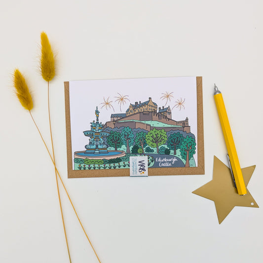 Edinburgh Castle Illustrated Card