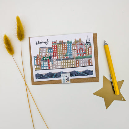 Colourful Edinburgh Illustrated Card