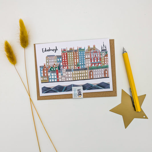 Colourful Edinburgh Illustrated Card