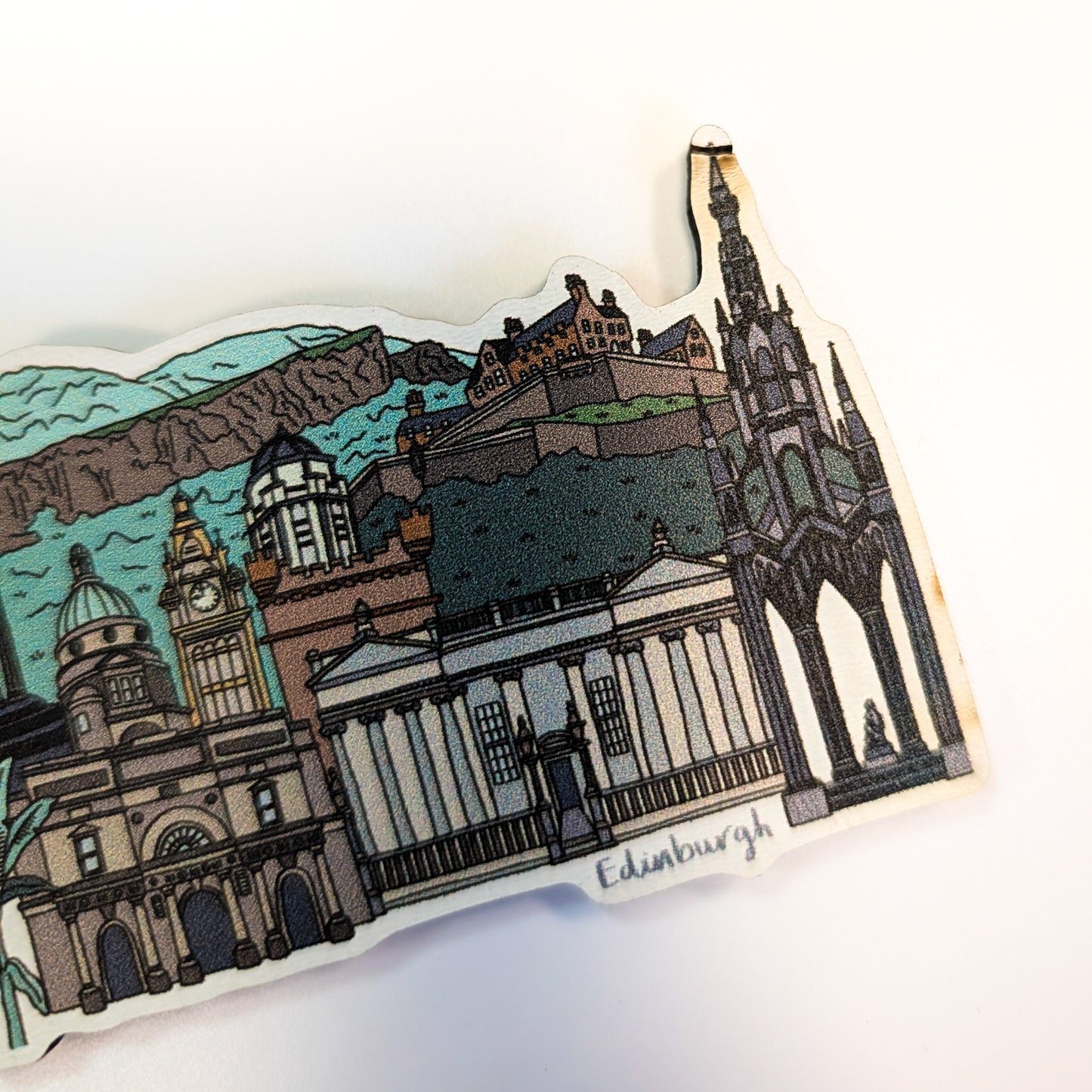 Edinburgh Landmarks Wooden Magnet SALE