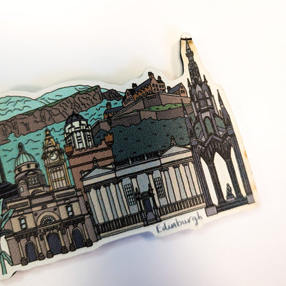 Edinburgh Landmarks Wooden Magnet SALE