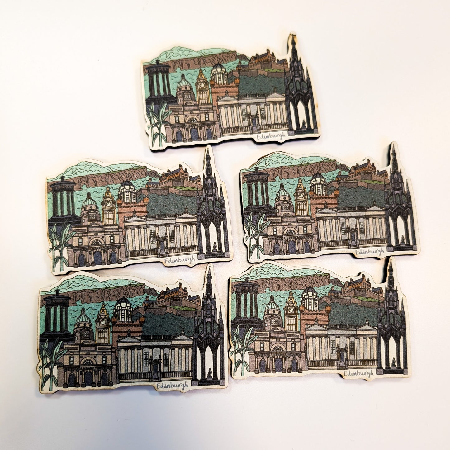 Edinburgh Landmarks Wooden Magnet SALE