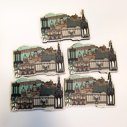 Edinburgh Landmarks Wooden Magnet SALE