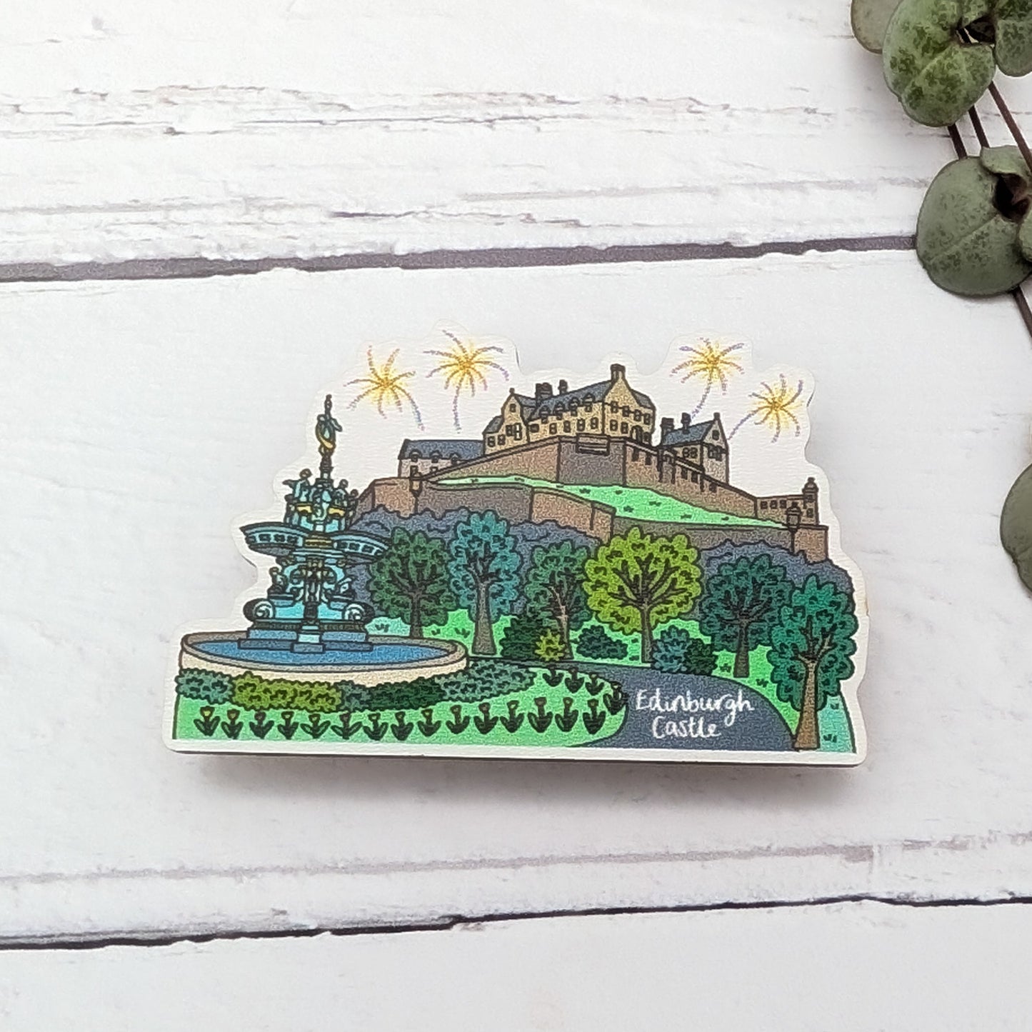 Edinburgh Castle Illustrated Magnet