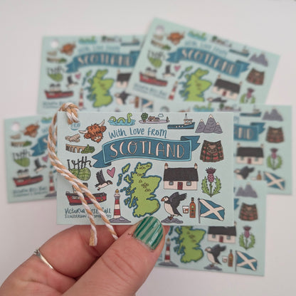 Illustrated Scotland Gift Tags