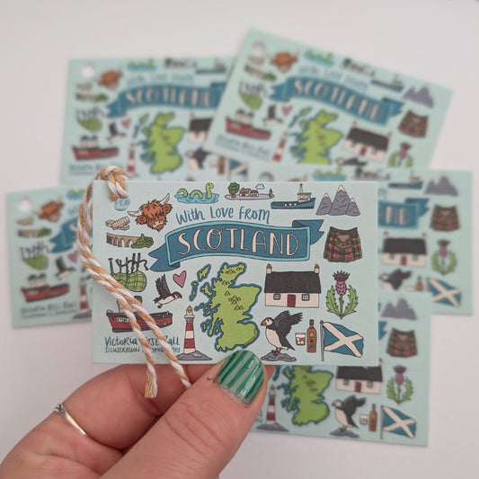 Illustrated Scotland Gift Tags