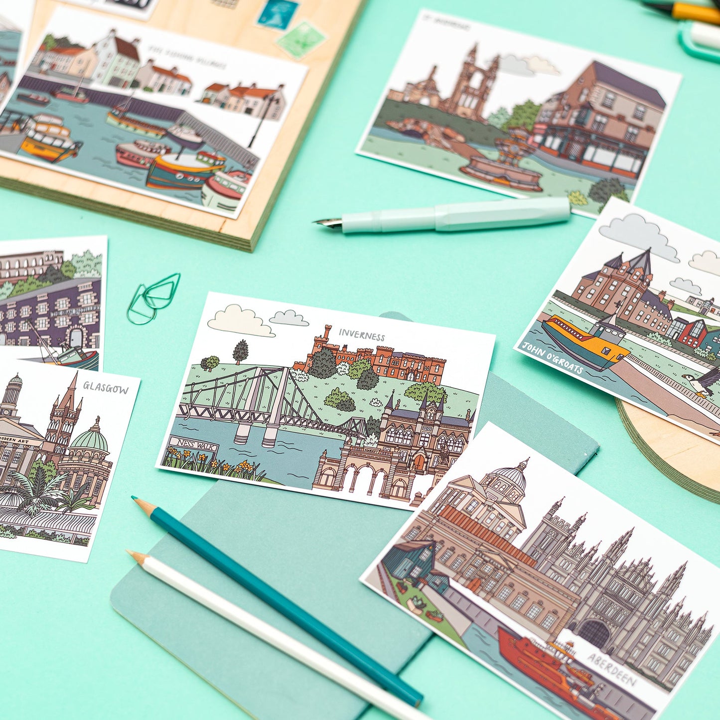 Oban Scotland Illustrated Postcard