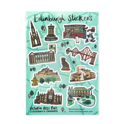 Edinburgh Illustrated Sticker Sheet
